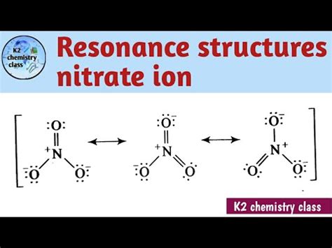 Resonance structures of nitrate ion/ resonance hybrid structure of ...