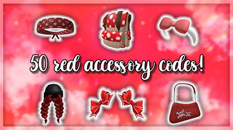 Red Roblox accessory codes! 🍄 - YouTube