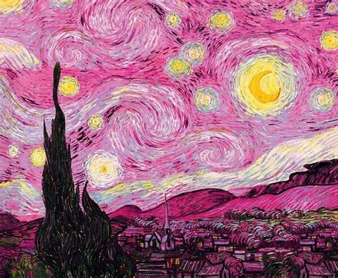 Van Gogh - Pink Starry Night by AbidingCharm | Redbubble | Starry night ...