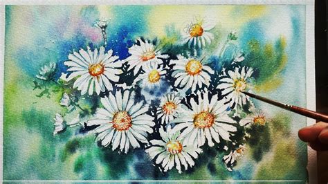 Sketch hoa cúc bằng màu nước chỉ mất 15 phút #8 | Watercolor Daisy ...