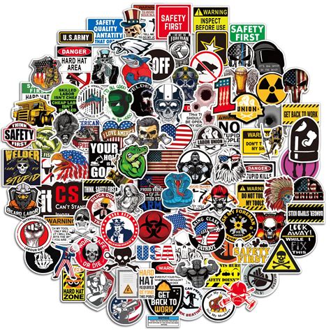 Buy Funny Hard Hat Stickers 155 PCS, Waterproof Vinyl Decals for Tool ...