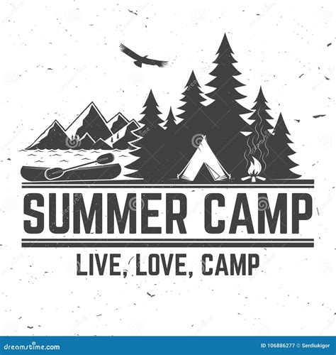 Camp Logo Design. Summer Camp Badge Cartoon Vector | CartoonDealer.com ...