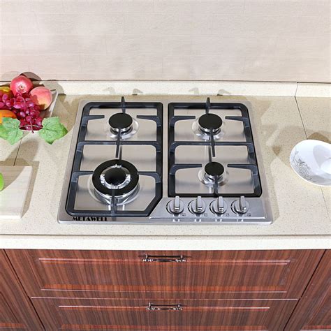 23 " 3300W Built-in Kitchen 4 Burners Stove Gas Cooktop Hob Stainless ...