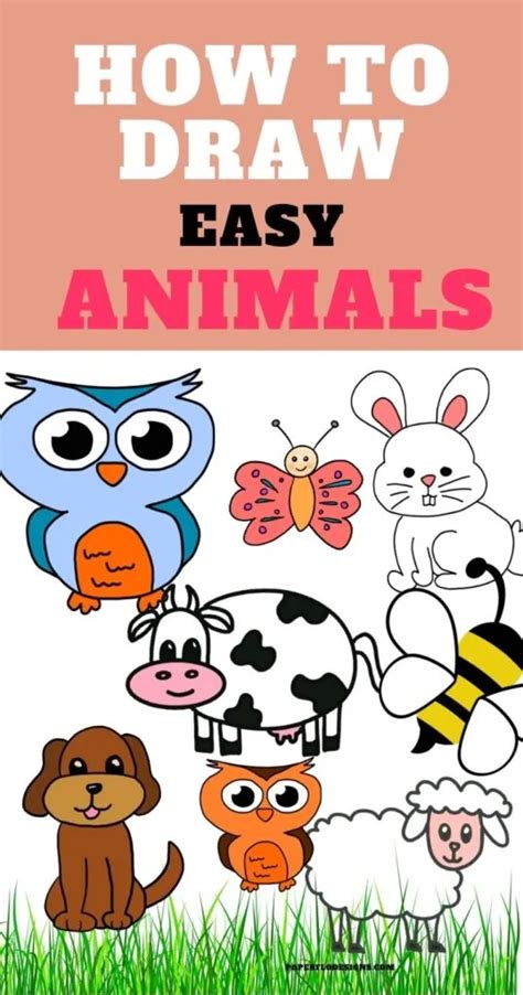 How To Draw Easy Cartoon Animals For Kids