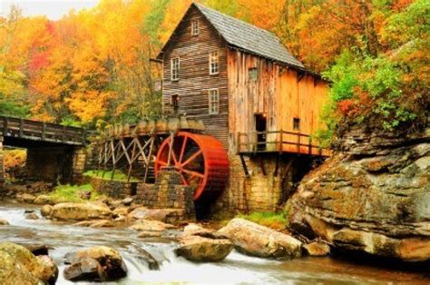 Old grist mill in fall | Glade creek grist mill, Grist mill, Old grist mill