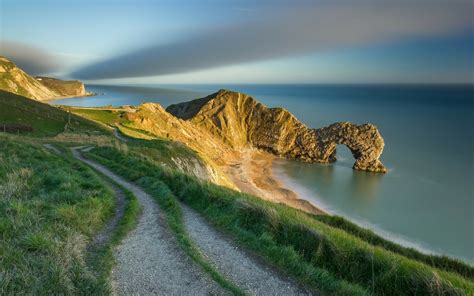 Download Arch Horizon England Grass Path Sea Ocean Nature Durdle Door ...