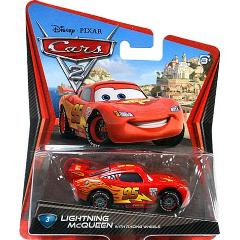 Disney Cars Main Series Lightning McQueen with Racing Wheels Diecast ...