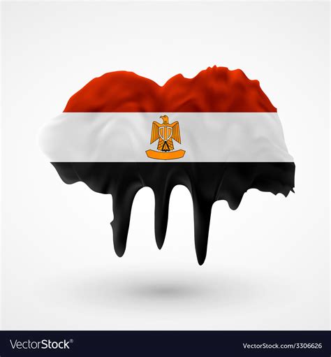 Flag of egypt painted colors Royalty Free Vector Image