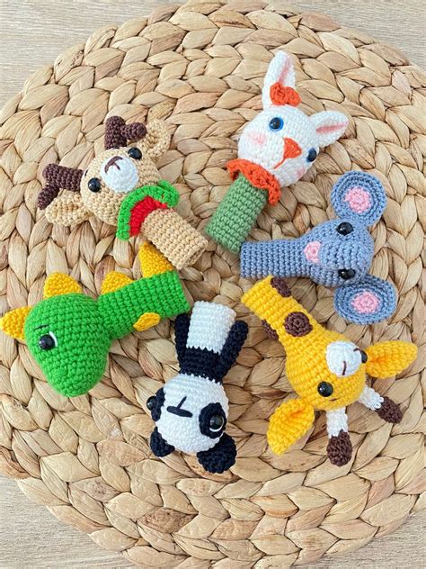 Crochet Animal Finger Puppet, Speech Therapy Toys, Toddler Toy, Animals ...