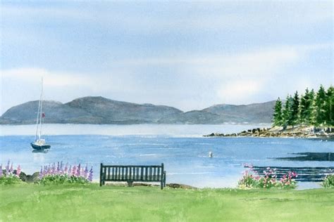 Maine Coast Painting Peaceful Wall Art Downeast Maine - Etsy