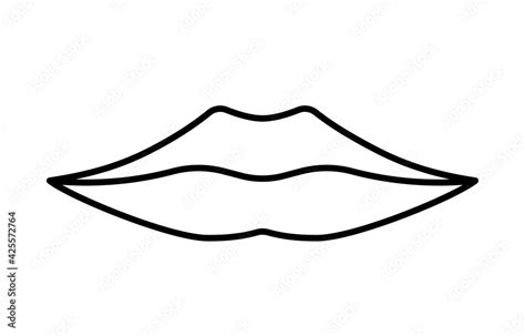 Lips outline icon. Clipart image isolated on white background Stock ...