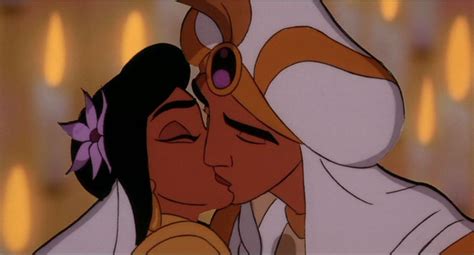 Jasmine and Aladdin's romantic kiss on their Royal Wedding Day ...