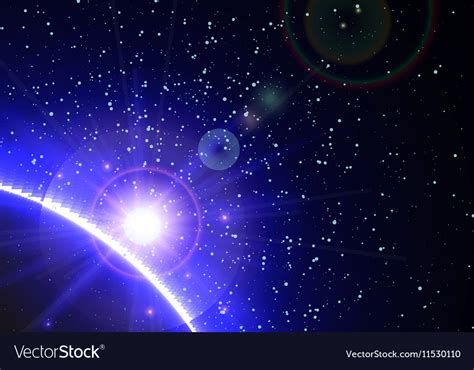 Space background with blue light from behind Vector Image