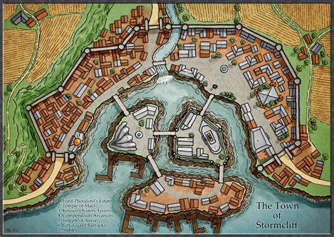 Town map I made for my D&D game. : mapmaking