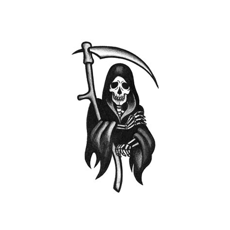 Grim Reaper Blackwork Grim Reaper Temporary Tattoo / Grim Reaper Tattoo ...