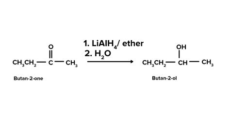 Name the reagent used in the following reaction Butan 2 one to Butan 2 ol