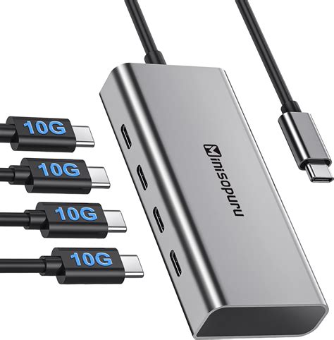 Minisopuru USB C Hub – 4 Port USB C Hub for Laptop, Data Transfer Only ...