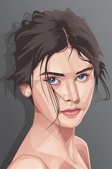 vector portrait | Digital portrait illustration, Vector portrait ...