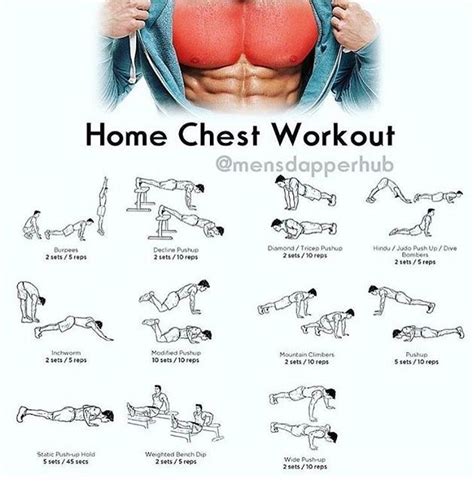 the chest workout chart shows how to do it and what you can do with it