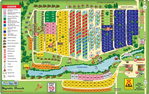 Myrtle Beach, South Carolina Campground Map | Myrtle Beach KOA Resort