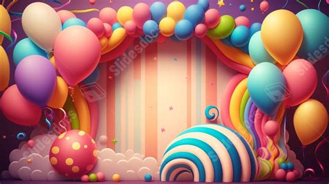 Happy Birthday Balloon Decoration Powerpoint Background For Free ...