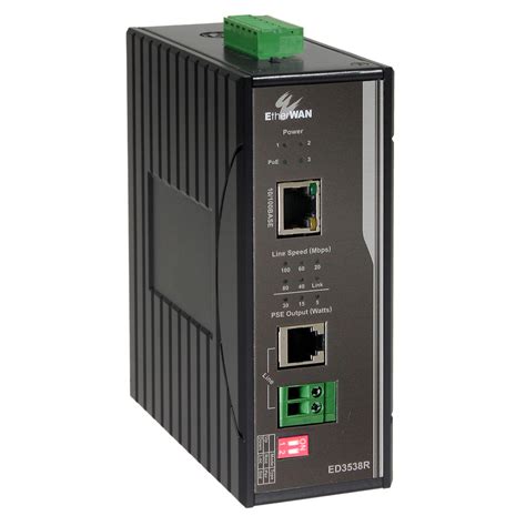 ED3538 Hardened 10/100BASE-TX PoL/PoE Ethernet Extender over Copper ...