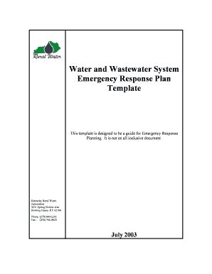 Water And Wastewater System Emergency Response Plan Template - Krwa ...