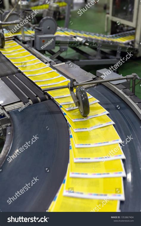 Newspaper Production Printing Process Conveyor Magazines Stock Photo ...