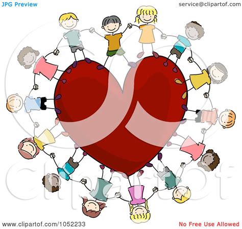 Royalty-Free Vector Clip Art Illustration of a Doodled Kids Holding ...