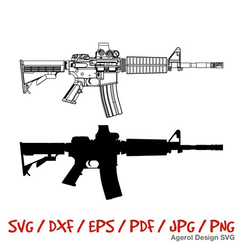 AR15 Rifle SVG AR-15 Silhouette SVG Gun Svg Rifle Svg Rifle Png Rifle ...