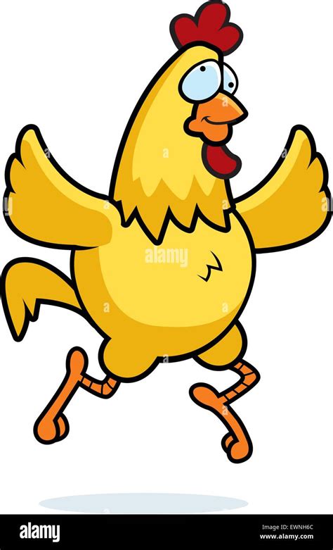 A happy cartoon chicken running and smiling Stock Vector Image & Art ...