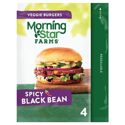 MorningStar Farms, Veggie Burgers, Spicy Black Bean, 9.5 Oz - Walmart ...