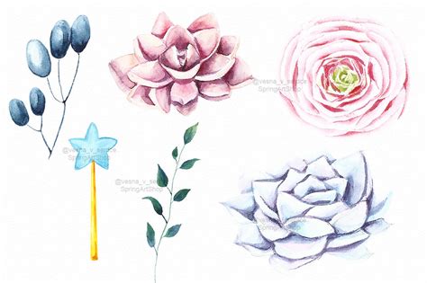 Magic flower clipart By SpringArtShop | TheHungryJPEG