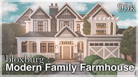 Bloxburg - Modern Family Farmhouse Speedbuild (exterior) - YouTube ...