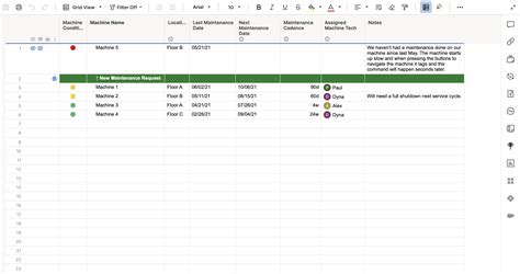 Machine Maintenance Schedule Template | Smartsheet