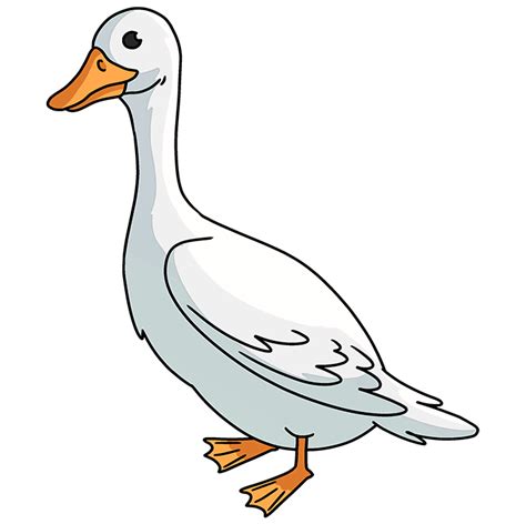 how to draw a goose cartoon - lineartdrawingsaestheticcouple