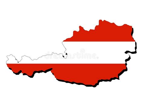 Map of Austria with flag stock vector. Illustration of austrian - 7272382