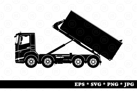 Silhouette of a Roll-off Dumpster Truck. Graphic by norsob · Creative ...