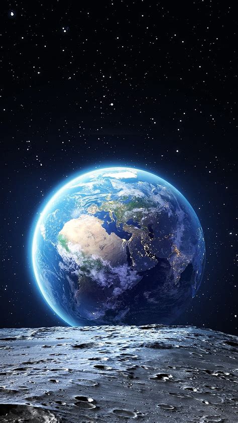 Earth view, earth and moon, earth in space, space, HD phone wallpaper ...