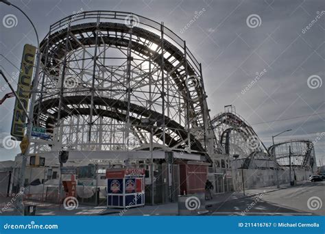 Famous and Historic Wooden Roller Coaster the `Cyclone`, Wooden Roller ...