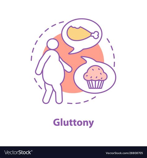 Gluttony concept icon Royalty Free Vector Image