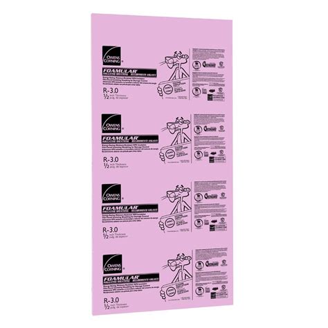 Owens Corning FOAMULAR 1/2 in. x 4 ft. x 8 ft. R-3 Square Edge Rigid ...