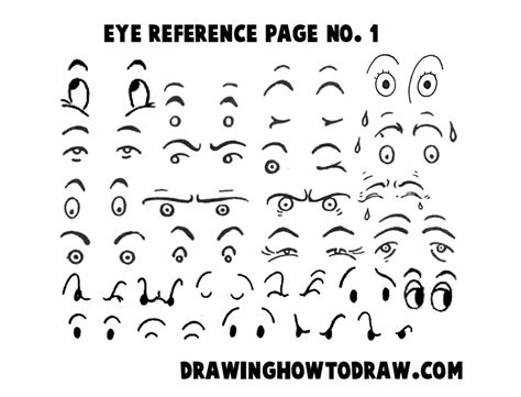 Drawing Cartoon & Illustrated Eyes Reference Sheets – How to Draw Step ...