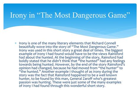 PPT - The Most Dangerous Game: Theme and Irony PowerPoint Presentation ...