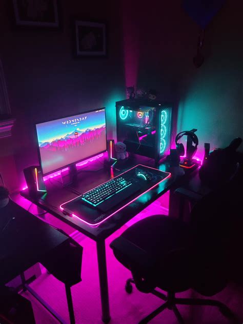 My new RGB Gaming Setup! (PC Build in next pic) : r/battlestations