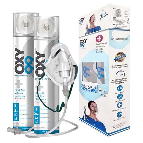 Buy OXY99 Portable Oxygen Cylinder - 2 Pack (12 liter) ING. BOSCHI ...