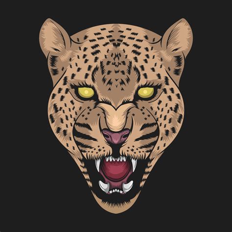 firm leopard animal face vector illustration 4999981 Vector Art at Vecteezy