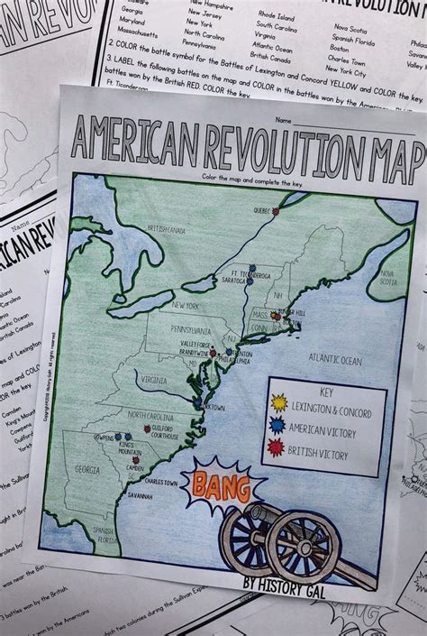 American Revolution Map Answer Key | Printable Templates Free