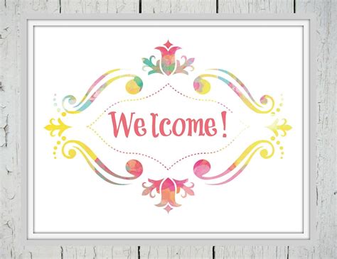 Welcome Sign Colorful Welcome Sign Colorful Wall Art - Etsy