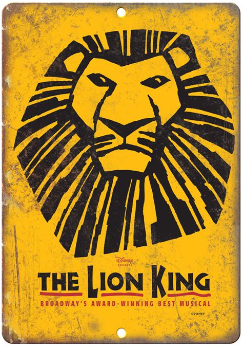 Broadway The Lion King Program Cover 12" x 9" Reproduction Metal Sign ...